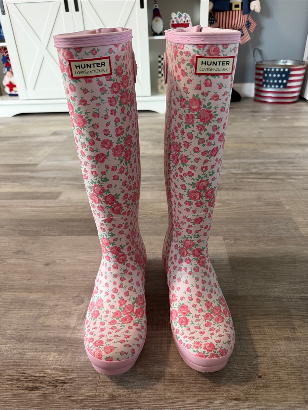 Hunter X Love Shack Fancy tall floral rain boots 🌸🩷 - Picture 1 of 8